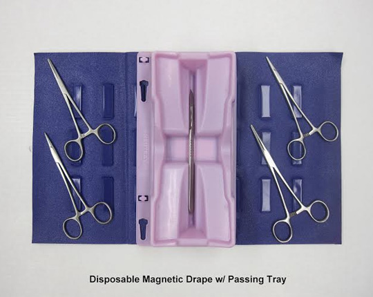 Disposable Magnetic Drape with Passing Tray