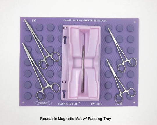 Reusable Magnetic Mat with Passing Tray