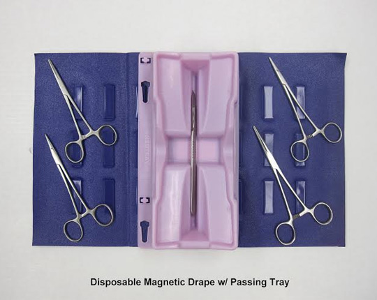 >Disposable Magnetic Drape with Passing Tray