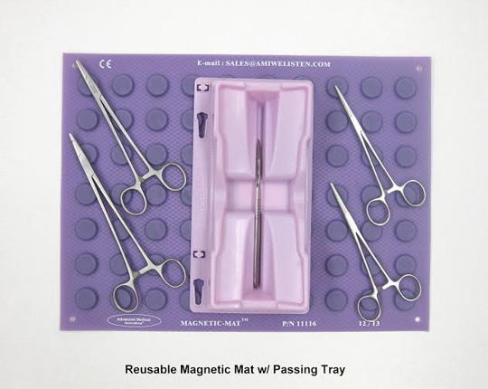 Reusable Magnetic Mat with Passing Tray